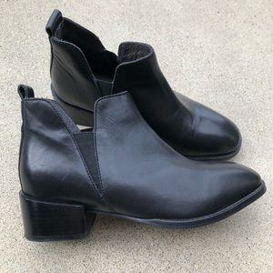Anthro Seychelles Black Leather Ankle Boot
